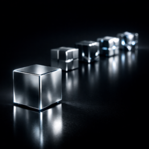 KI im Unternehmen symbolisiert strategische Entscheidung zwischen Gegenwart und Zukunft