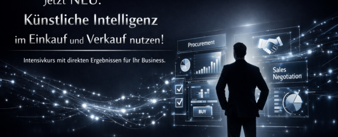 Künstliche Intelligenz im Einkauf und Verkauf direkt einsetzen: Im Praxis-Intensivkurs lernen Sie konkrete Anwendungen für Analyse, Verhandlung, Angebotserstellung und Effizienzsteigerung. Sofort nutzbar, klar erklärt und mit hohem Praxisbezug. Findet auf jeden Fall statt.