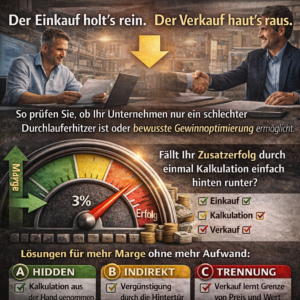 In der Einkauf Savings reinholt, der Verkauf ist aber direkt weitergibt an den Kunden